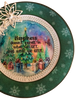 PLATE PLASTIC ROUND Christmas DECOUPAGED Upcycled Repurposed Wall Art or Shelf Sitter HAPPINESS DOESN'T RESULT IN WHAT WE GET Holiday Home Decor Gift - JAMsCraftCloset