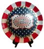 ROUND PLASTIC TRAY Red White Blue FOURTH OF JULY STARS AND STRIPES 4th of July Decor Farmhouse Lake House Country Wall Art Shelf-Sitter Handmade Decoupaged Repurposed Upcycled Gift Idea - JAMsCraftCloset