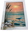 Framed Decoupage On Glass - Beach Coastal Theme - Sandpiper, Shells and Seagrass - Wall Art Handmade Home Decor -One of a Kind-Unique-Home-Country-Decor-Cottage Chic-Gift - JAMsCraftCloset