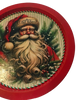 TRAY RED METAL ROUND Decoupaged Hand Painted Upcycled Repurposed Wall Art SANTA FACE - I STILL BELIEVE With Bling Home Decor Christmas Wall Art Gift - JAMsCraftCloset
