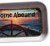 TRAY WHITE Plastic Rectangle Decoupaged Upcycled Repurposed BOAT DECOR DOOR Wall Art WELCOME ABOARD Cabin Cruiser Decor Wall Art Gift - JAMsCraftCloset
