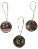 ROUND Wood Decoupaged SNOWMAN TREE Ornaments Handmade Christmas Ornament Package Decor WINTER Decor Gift Idea Home Decor Unique SET OF 3 - JAMsCraftCloset