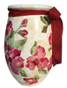 Glass WHITE Vase Decoupaged PINK-RED FLORAL With RED BOW Wedding Decor Shelf Sitter Floral Vase Flower Vase Gift Idea Table Decor Centerpiece Home Decor Cottage Chic Farmhouse Decor Victorian Decor - JAMsCraftCloset