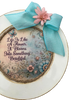PLATE CHARGER CREAM With Brown Border PLASTIC ROUND DECOUPAGED Upcycled Repurposed Wall Art or Shelf Sitter LIFE IS LIKE A FLOWER Home Decor Gift WEDDING - JAMsCraftCloset
