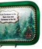 Metal Tray GREEN - CHRISTMAS IN THE HEART - CHRISTMAS IN THE AIR - HOLIDAY Wall Art Handmade Decoupaged Upcycled Metal Tray Gift - JAMsCraftCloset
