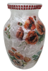 Glass VASE Decoupaged POPPIES Wedding Decor Shelf Sitter Vase Shabby Chic Victorian BoHo Decor Gift Idea - JAMsCraftCloset