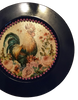 PLATE CHARGER NAVY BLUE PLASTIC ROUND DECOUPAGED Upcycled Repurposed Wall Art or Shelf Sitter HEN PINK ROSES Kitchen Decor Home Decor Wall Art Gift WEDDING - JAMsCraftCloset
