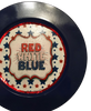 PLATE CHARGER NAVY BLUE PLASTIC ROUND DECOUPAGED Upcycled Repurposed Wall Art or Shelf Sitter RED WHITE BLUE 4TH OF JULY Decor Kitchen Decor Home Decor Wall Art Gift WEDDING - JAMsCraftCloset
