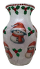 Glass VASE Decoupaged SNOWMEN and HOLLY Christmas Holiday Decor Wedding Decor Shelf Sitter Vase Shabby Chic Victorian BoHo Decor Gift Idea - JAMsCraftCloset