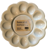 WHITE PLASTIC ROUND DEVILED EGG HOLDER Decoupaged Hand Painted IM HERE FOR THE DEVILED EGGS - Home KITCHEN Decor Shelf Sitter - JAMsCraftCloset