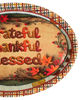 Plastic OVAL WHITE TRAY Farmhouse Country Kitchen Home Decor GRATEFUL THANKFUL BLESSED PLAID BORDER Wall Art Shelf Sitter Handmade &nbsp;- JAMsCraftCloset