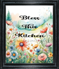 RECTANGLE SHAPED Digital Graphic Design Floral - BLESS THIS KITCHEN - PNG SVG Lake House Sign Farmhouse Country Home Cabin KITCHEN Wall Art Decor Chef Gift Crafters Delight - JAMsCraftCloset