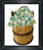 DIGITAL GRAPHIC DESIGN-Country-Floral-Vintage WOODEN BUCKET 2 Blue White Flowers-Sublimation-Download-Digital Print-Clipart-PNG-SVG-JPEG-Crafters Delight-Digital Art - JAMsCraftCloset