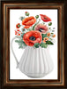 DIGITAL GRAPHIC DESIGN-Country-Vintage WHITE PITCHER Poppies-Sublimation-Download-Digital Print-Clipart-PNG-SVG-JPEG-Crafters Delight-Kitchen Decor-Gift-Digital Art- JAMsCraftCloset