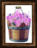 DIGITAL GRAPHIC DESIGN-Country-Floral-Vintage WOODEN BUCKET 3 Blue Purple Flowers-Sublimation-Download-Digital Print-Clipart-PNG-SVG-JPEG-Crafters Delight-Digital Art - JAMsCraftCloset