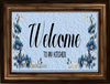 RECTANGLE SHAPED Digital Graphic Design BLUE and GOLD Floral - WELCOME TO MY KITCHEN - PNG SVG Lake House Sign Farmhouse Country Home Cabin KITCHEN Wall Art Decor Chef Gift Crafters Delight - JAMsCraftCloset