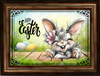 RECTANGLE SHAPED Digital Graphic Design CERAMIC TILE Easter BUNNY LAUGHING - PNG SVG PDF JPEG Farmhouse Country Home HOLIDAY Wall Art Shelf Sitter Decor Gift Crafters Delight - JAMsCraftCloset