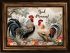 RECTANGLE SHAPED Digital Graphic Design Floral - GOOD MORNING ROOSTERS - PNG SVG Lake House Sign Farmhouse Country Home Cabin KITCHEN Wall Art Decor Chef Gift Crafters Delight