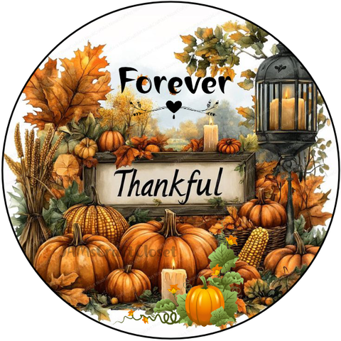 ROUND Digital Graphic Design FOREVER THANKFUL Sublimation PNG SVG Lake House Sign Farmhouse Country Home Cabin KITCHEN Wall Art Decor Wreath Design Gift Crafters Delight HAPPY CRAFTING {{ JAMsCraftCloset }}