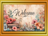 DIGITAL RECTANGLE Graphic Design FLORAL WELCOME - PNG SVG Lake House Sign Farmhouse Country Home Cabin Wall Art Shelf Sitter Decor Gift Crafters Delight {{ JAMsCraftCloset }}