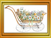 DIGITAL GRAPHIC DESIGN-Country-Vintage BABY PRAM CARRIAGE Daisy-Sublimation-Download-Digital Print-Clipart-PNG-SVG-JPEG-Crafters Delight-Baby Gift-Digital Art - JAMsCraftCloset