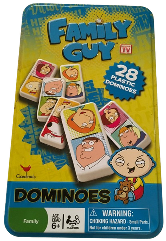 Tin Vintage FAMILY GUY TV SHOW DOMINOES Advertising Tin Collector NO DOMINOES TIN ONLY Gift Idea Storage {{ JAMsCraftCloset }}