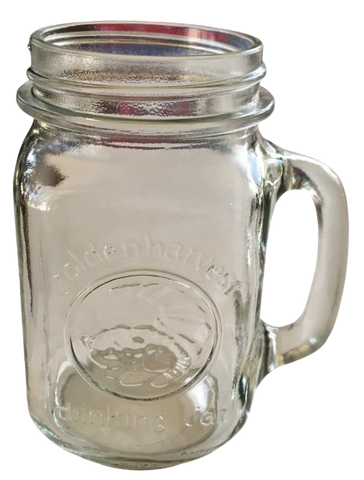 Mugs Mason Embossed One Pint Clear Glass 16 Oz. Drinking Jar Vintage Golden Harvest Unique Gift Idea SET OF 6 - Collectible Unique Gift Idea Barware Bar Decor Drinkware Kitchen Decor Dining Decor One of a Kind - JAMsCraftCloset