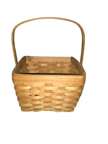 Basket Vintage Square Woven Basket With Handle Collectible Rare Gift Idea Basket Collector Farmhouse Country Home Decor {{ JAMsCraftCloset }}