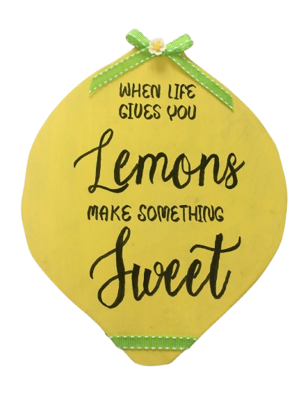 WHEN LIFE GIVES YOU LEMONS Wooden Sign Wall Art Handmade Hand Painted Kitchen Decor Gift Idea Positive Saying Home Decor-One of a Kind-Unique-Home-Country-Decor-Cottage Chic-JAMsCraftCloset