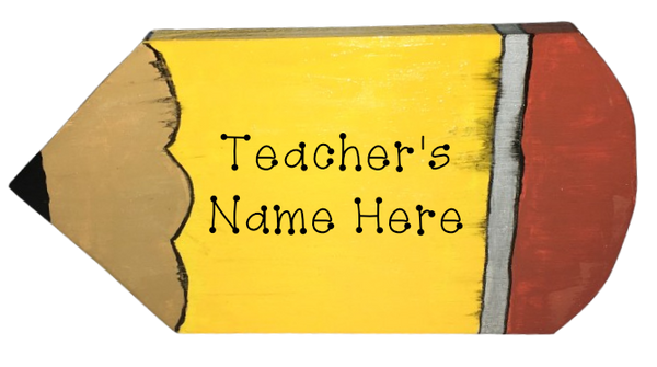 Teacher Pencil Desk or Wall Wooden Name Plate Handmade Hand-Painted Personalized Gift Idea Nameplate Unique&nbsp; - JAMsCraftCloset