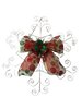 Large White Metal Snowflake With Red, Green, and Gold Bow With Bells and Holly Holiday Christmas Decor Wall Art Gift Idea - JAMsCraftCloset