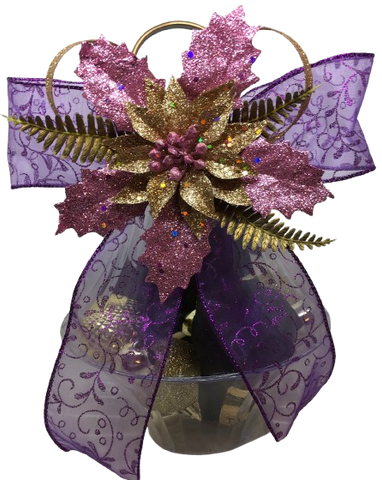 Dollar Tree Bowl Large Handmade Purple Ornament With Bulbs Fireplace Mantel or Hearth, Shelf Sitter, Counter, Table Centerpiece Decor Unique Christmas Holiday Decoration Gift Idea {{ JAMsCraftCloset }}