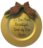 Dollar Tree Plastic GOLD CHARGER PLATE Christmas Holiday Wall Art IT'S THE MOST BEAUTIFUL TIME OF THE YEAR Handmade Gift Idea Crafters Delight - JAMsCraftCloset