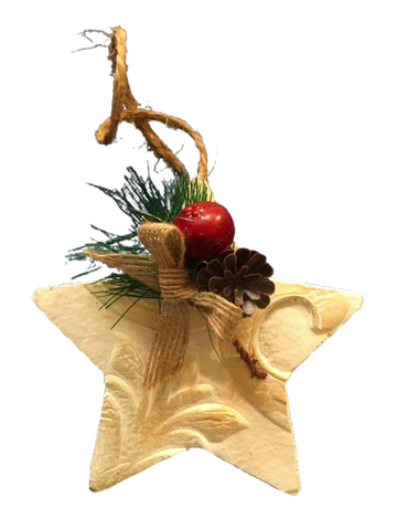 STAR PINE, PINECONE, BERRY, BOW Faux Ceiling Tile Handmade and Hand Painted Wall Art Christmas Ornament Shelf Sitter Collectible WINTER Decor Gift Idea Home Decor Unique SET OF 2 {{ JAMsCraftCloset }}