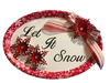 Dollar Tree Plastic Red and White Snowflake TRAY Christmas Holiday Wall Art LET IT SNOW Handmade Gift Idea Crafters Delight {{ JAMsCraftCloset }}