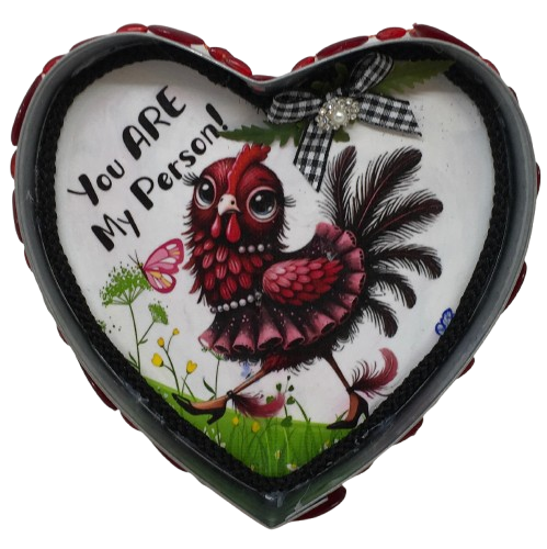 Valentine Heart-Shaped Tin Wall Art Handmade Hand Painted Love Saying - YOU ARE MY PERSON Holiday Decoration Gift Idea Crafters Delight