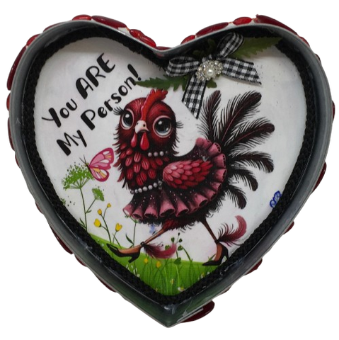 Valentine Heart-Shaped Tin Wall Art Handmade Hand Painted Love Saying - YOU ARE MY PERSON Holiday Decoration Gift Idea Crafters Delight