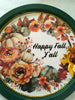 Metal Round TRAY Farmhouse Country Pumpkins Leaves and Floral Wall Art HAPPY FALL Y'ALL Handmade Gift Idea {{ JAMsCraftCloset }}