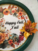 Metal Round TRAY Farmhouse Country Pumpkins Leaves and Floral Wall Art HAPPY FALL Y'ALL Handmade Gift Idea {{ JAMsCraftCloset }}