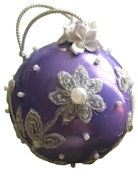 Ornament Handmade Decoupaged Lace and Bling Christmas Gift Idea Tree Decoration Unique - JAMsCraftCloset
