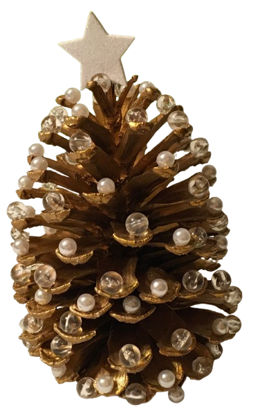 CHRISTMAS TREE Large Pine Cone With Bling Handmade Sparkly Christmas Holiday Winter Decoration Home Decor Shelf Sitter Gift Idea Unique