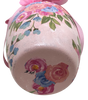 Glass PINK Vase Decoupaged PINK AND BLUE ROSES and PINK BOW AND FLOWER Wedding Decor Shelf Sitter Floral Vase Flower Vase Gift Idea Table Decor Centerpiece Home Decor Cottage Chic Farmhouse Decor Victorian Decor - JAMsCraftCloset