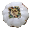 Styrofoam PUMPKIN Decoupaged and Hand Painted Shelf Sitter HELLO FALL Decor Gift Idea Home Decor Unique - JAMsCraftCloset