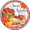 ROUND Digital Graphic Design SWEET AUTUMN Sublimation PNG SVG Lake House Sign Farmhouse Country Home Cabin KITCHEN Wall Art Decor Wreath Design Gift Crafters Delight HAPPY CRAFTING {{ JAMsCraftCloset }}