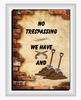 DIGITAL RECTANGLE Graphic Design NO TRESPASSING - WE HAVE GUNS AND SHOVELS - PNG SVG PDF JPEG House Sign Farmhouse Country Home Cabin MAN CAVE Door or Wall Art Decor Gift Crafters Delight HAPPY CRAFTING - JAMsCraftCloset