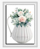 DIGITAL GRAPHIC DESIGN-Country-Vintage WHITE PITCHER Pink Roses-Sublimation-Download-Digital Print-Clipart-PNG-SVG-JPEG-Crafters Delight-Kitchen Decor-Gift-Digital Art- JAMsCraftCloset