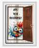 Digital Rectangle Graphic BATHROOM Design SVG-PNG-JPEG Decoupage Sublimation ARE YOU POOPING - BLUE CHICK - Farm Animal Download Crafters Delight - JAMsCraftCloset