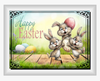 RECTANGLE SHAPED Digital Graphic Design CERAMIC TILE Easter 3 Bunnies Dancing- PNG SVG PDF JPEG Lake House Farmhouse Country Home Cabin HOLIDAY Wall Art Shelf Sitter Decor Gift Crafters Delight - JAMsCraftCloset