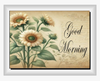 RECTANGLE SHAPED Digital Graphic Design GOOD MORNING Sunflowers - PNG SVG Store or Shop Sign Farmhouse Country Home Cabin Wall Art Decor Gift Crafters Delight HAPPY CRAFTING - JAMsCraftCloset