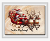 RECTANGLE SHAPED Digital Graphic Design SANTA IN SLEIGH - I AM ON MY WAY - PNG SVG Christmas Farmhouse Country Home Cabin Wall Art Decor Gift Crafters Delight HAPPY CRAFTING - JAMsCraftCloset